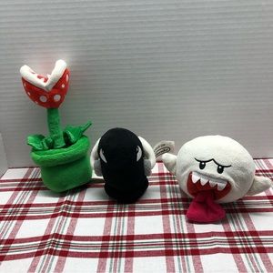 World of Nintendo Super Mario Bros Plush Lot of 3 Stuffed Toys.